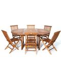 All Things Cedar 7 Piece Oval Folding Chair Set TE70-22